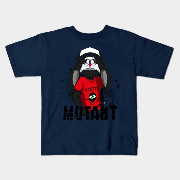 Mutant Rabbit Kids T-Shirt by HarlinDesign
